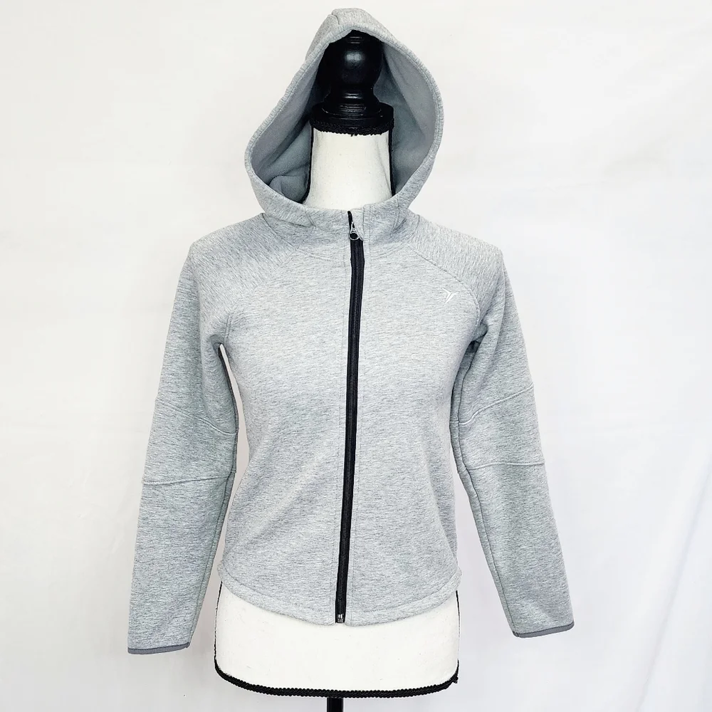 Old Navy Active Girls Grey Full Zip Hoodie